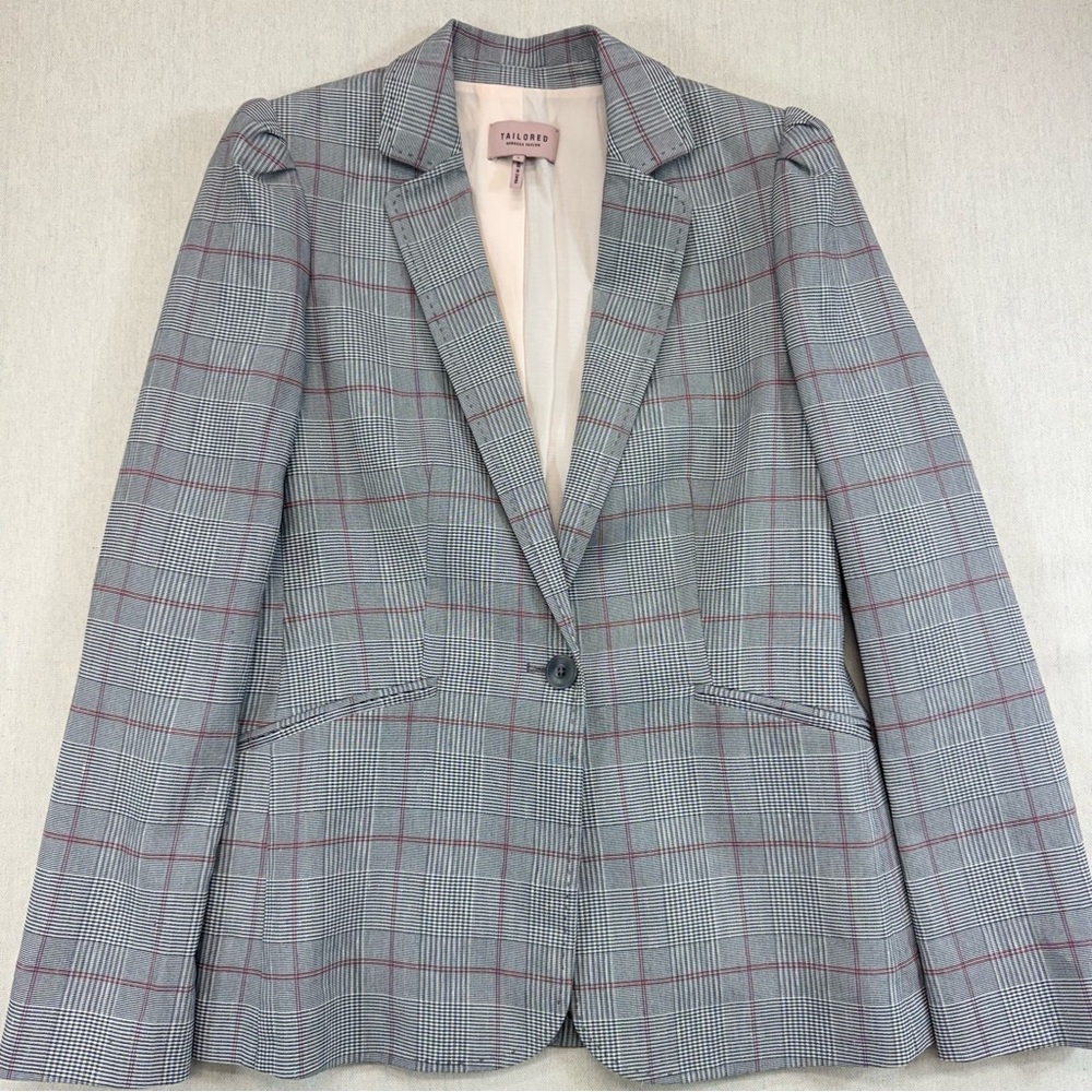 Tailored by Rebecca Taylor Women's Plaid Blazer Jacket Sz 6 Classic Career